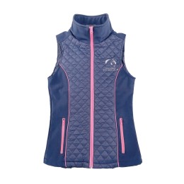 Manufacturer of women's vest quilted jacket, contrasting color zipper style, rhombus quilted, embroidered LOGO, royal blue, turtleneck zipper, sleeveless quilted jacket J1027 Manufacturer of women's vest quilted jacket, contrasting color zipper style, rhombus quilted, embroidered LOGO, royal blue, turtleneck zipper, sleeveless quilted jacket J1027